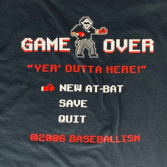 Baseballism Black Punch Out Short Sleeve Crewneck Shirt Mens XL - Picture 2 of 5